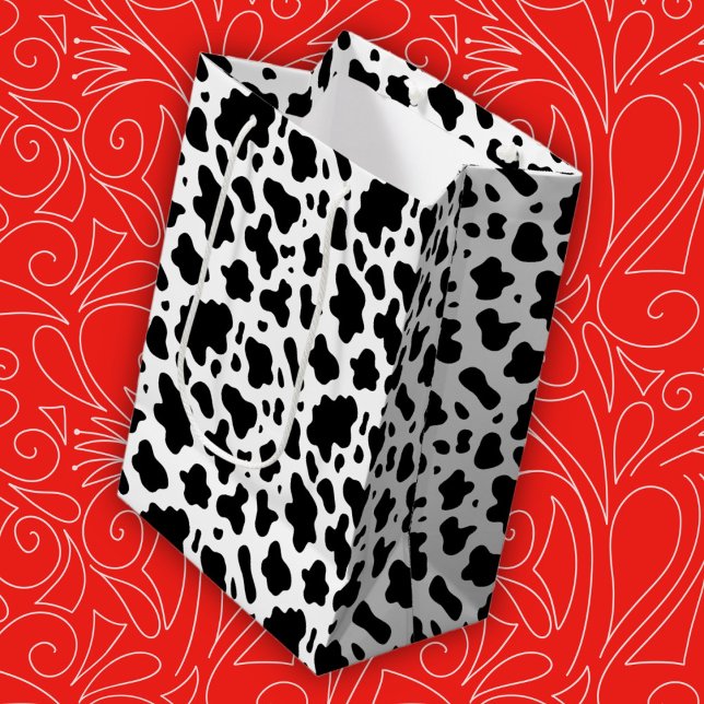 Cute Country Farm Cow Print Medium Gift Bag (Creator Uploaded)