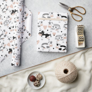 Cute Country Farm Cows Wrapping Paper