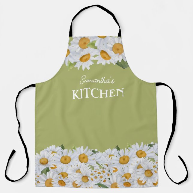 Cute Country Floral Women's Name Personalised Apron (Front)