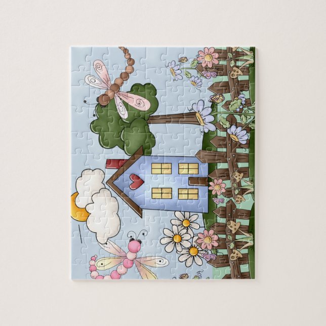 Cute Country Folk Art Picture Jigsaw Puzzle (Vertical)