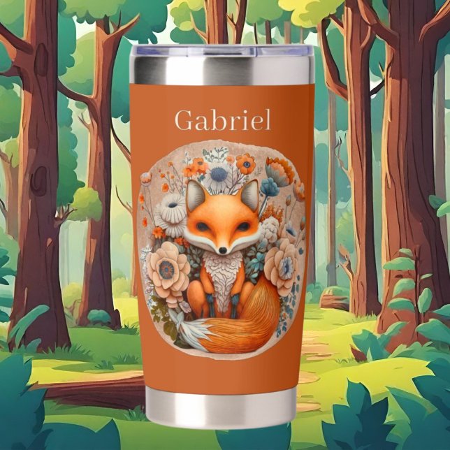 Cute Country fox lovers add name Insulated Tumbler (Creator Uploaded)