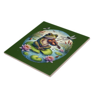 Cute country frog lover tile