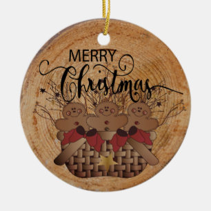 Cute Country Gingerbread Ceramic Tree Decoration