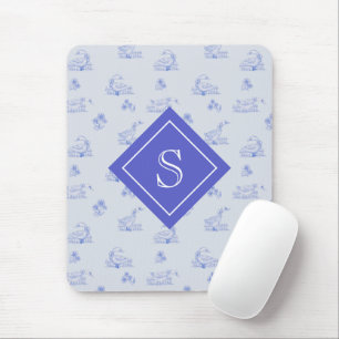 Cute Country Goose Toile Pattern Personalised Mouse Mat