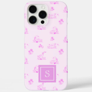 Cute Country Goose Toile Pattern Personalized iPhone 16 Pro Max Case