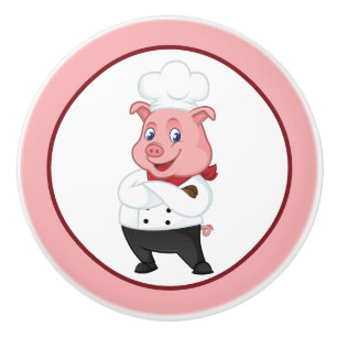 Cute Country kitchen pig decor Ceramic Knob