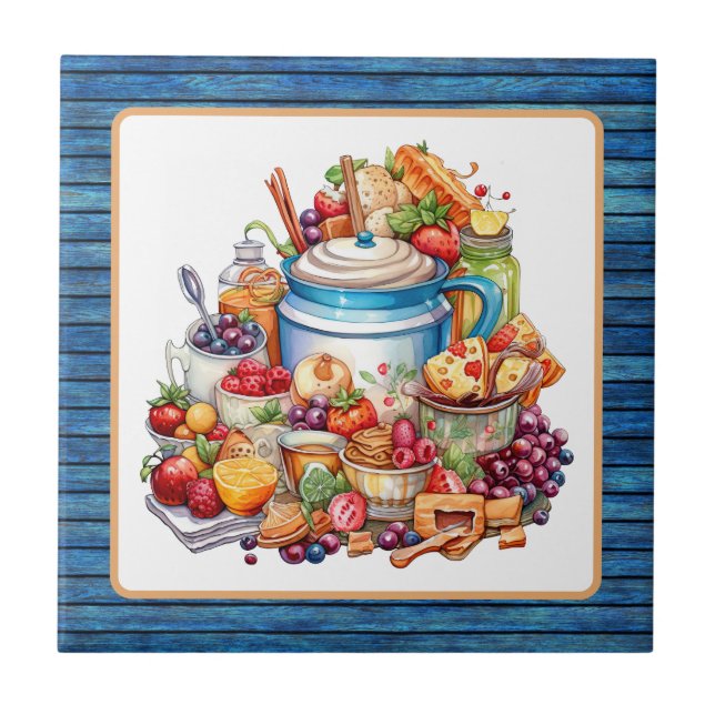 Cute Country kitchen pot  Tile (Front)