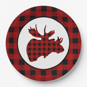 Cute Country moose head party Paper Plate