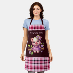 Cute Country pig add text Apron