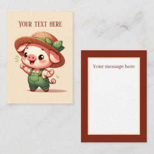 Cute Country pig lovers add text Card