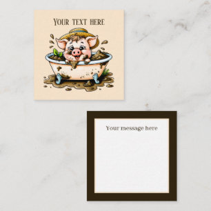 Cute Country pig lovers add text No Card