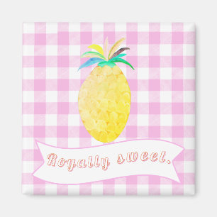 Cute Country Pink Royally Sweet Pineapple Magnet