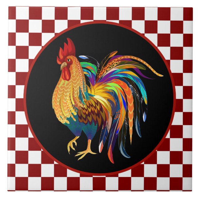 Cute Country rooster farmhouse decor Tile (Front)