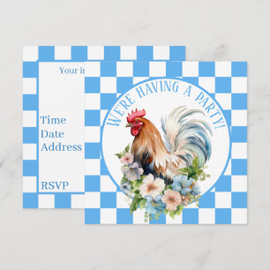 Cute Country Rooster lovers Invitation