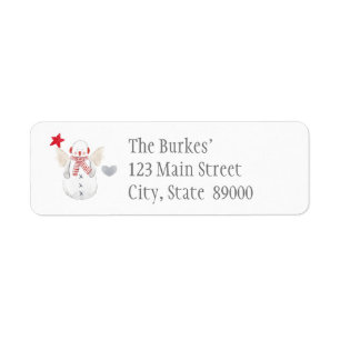 Cute Country Snowman Christmas Return Labels