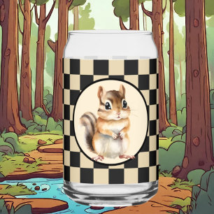 Cute Country squirrel lovers Can Glass