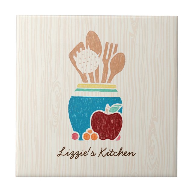Cute Country Style Kitchen Utensils With Name Tile (Front)