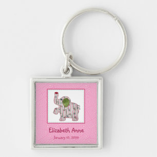 Cute Country Style Pink Elephant New Baby Key Ring