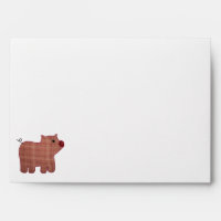Cute Country Style Pink Plaid Pig