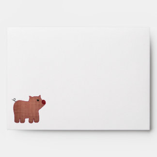Cute Country Style Pink Plaid Pig Envelopes