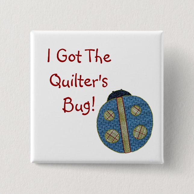Cute Country Style Quilting Ladybug 15 Cm Square Badge (Front)