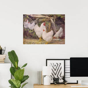 Cute Country vintage Chickens poster
