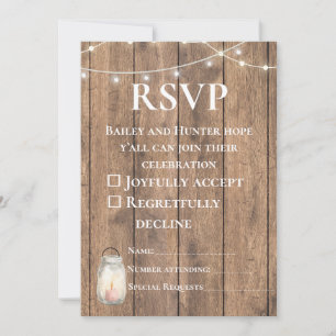 Cute Country Wedding RSVP Card   Rustic Farm 