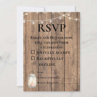 Cute Country Wedding RSVP Card | Rustic Farm