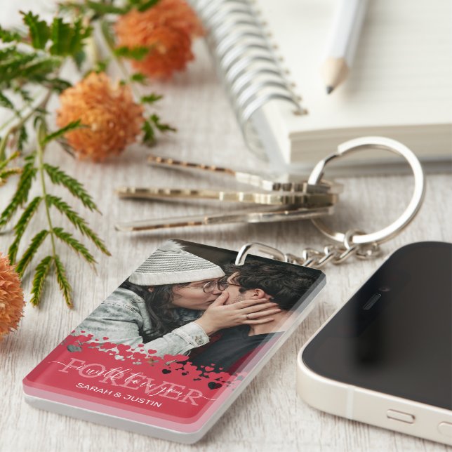Cute Couple 2 Photo Key Ring (Front Right)