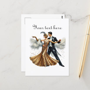 Cute couple add text postcard