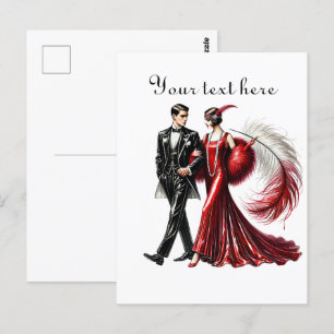 Cute couple add text postcard