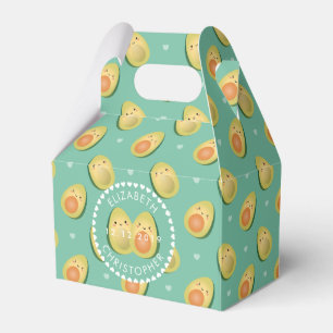 Cute Couple Avocados Let's Avocuddle Wedding Party Favour Box