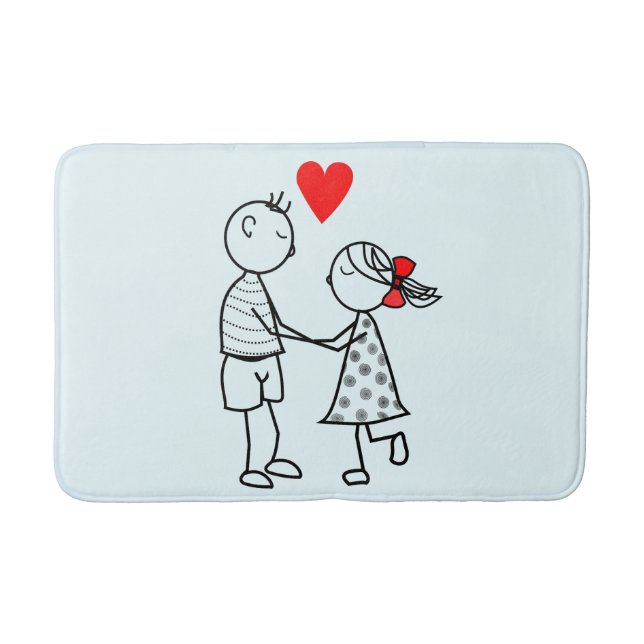 Cute Couple Bath Mat (Front)