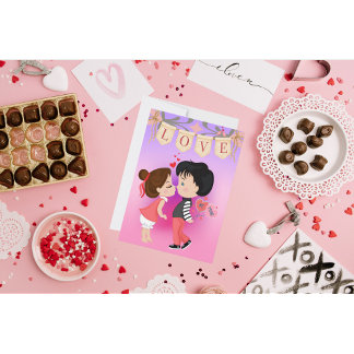 Cute Couple Be Mine Valentine's Day Holiday Card