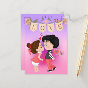 Cute Couple Be Mine Valentine's Day Holiday Postcard