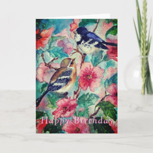 Cute Couple Bird Birthday Card