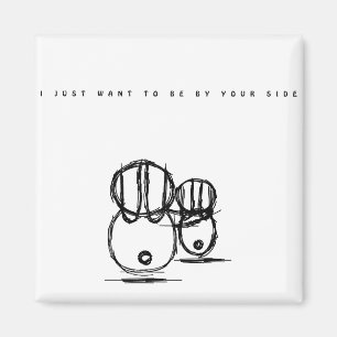 Cute Couple Bunny Magnet   Be By Your Side 