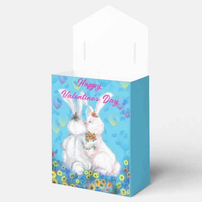 Cute Couple Bunny Valentines Day Gift Box (Opened)