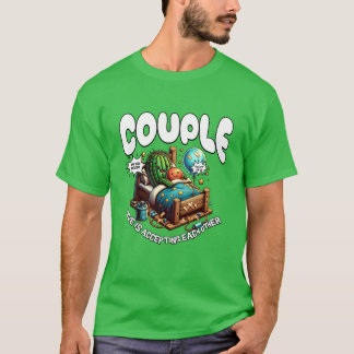 Cute Couple Cactus And Balloon Motivation Love gif T-Shirt