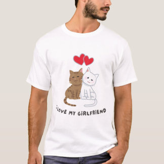 Cute Couple Cats – "I Love My Girlfriend" – Funny  T-Shirt
