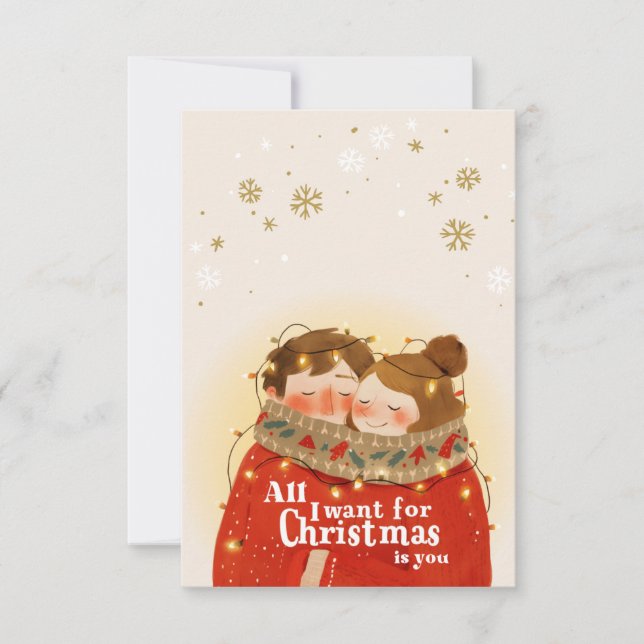 Cute Couple Christmas Card  (Front)