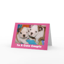 Cute Couple English Bulldog Puppies Valentine