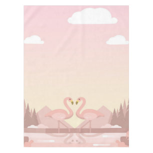 Cute Couple Flamingo Birds Gifts Lover Tablecloth