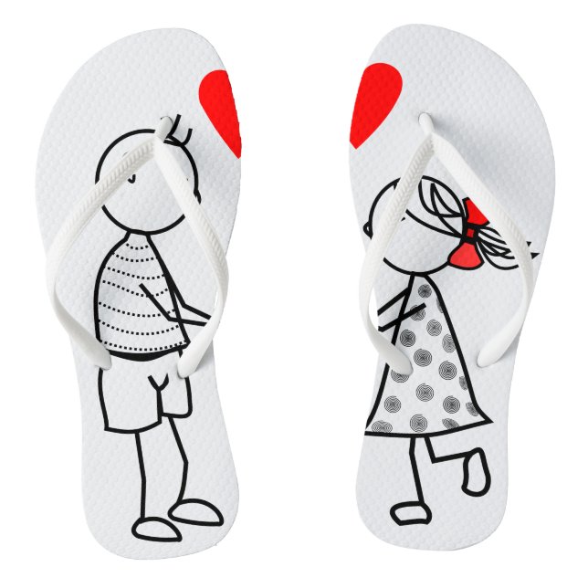 Cute Couple Flip Flops (Footbed)