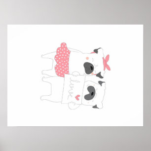 Cute Couple French Bulldog Love Dog Lover Poster