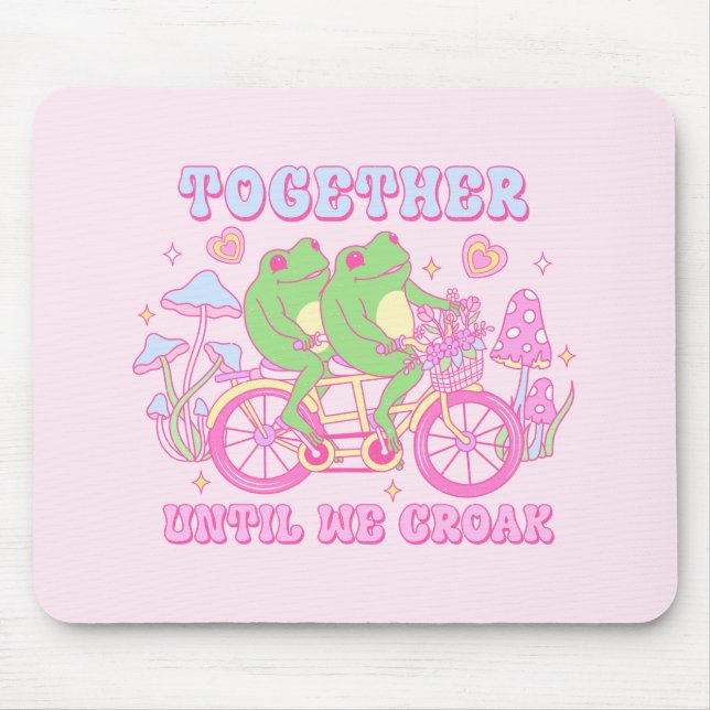 Cute Couple Frog - Together Until We Croak Mouse Mat (Front)