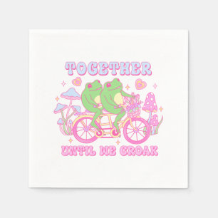 Cute Couple Frog - Together Until We Croak Napkin