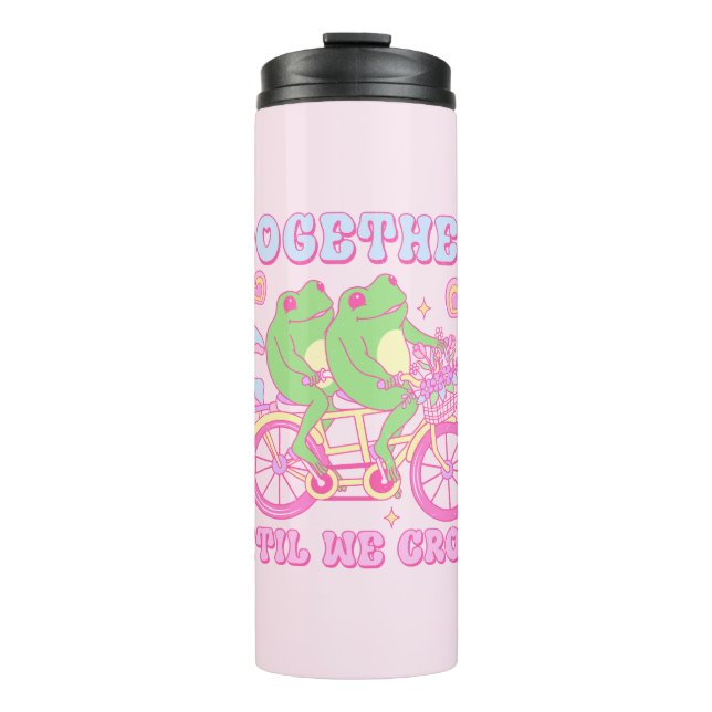 Cute Couple Frog - Together Until We Croak Thermal Tumbler (Front)