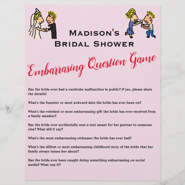 Cute Couple ✨  Fun Bridal Shower Game  (Front)