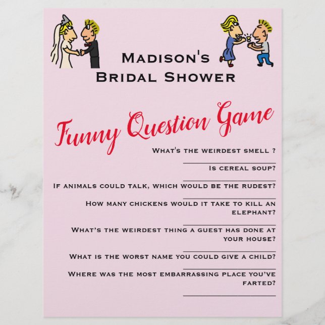 Cute Couple ✨  Fun Bridal Shower Game  (Front)